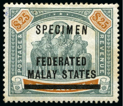Stamp of Malaysia » Federated Malay States 1900 1c to $25 specimen set of 11, mint hr (20c no