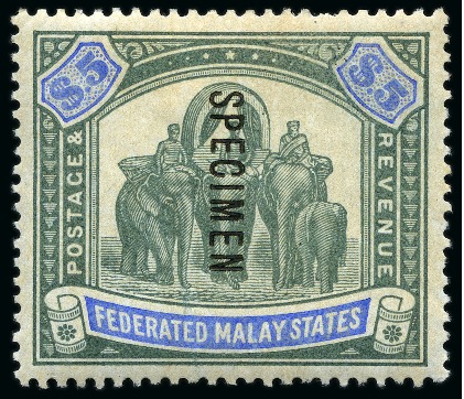 Stamp of Malaysia » Federated Malay States 1900-01 1c to $5 SPECIMEN set of 11, mint og (lower