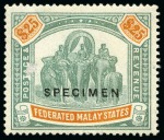 Stamp of Malaysia » Federated Malay States 1922-34 1c to $25 SPECIMEN set of 31, mint og, som