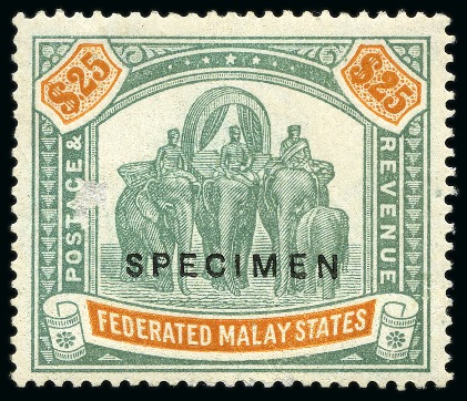 Stamp of Malaysia » Federated Malay States 1922-34 1c to $25 SPECIMEN set of 31, mint og, som