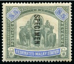 Stamp of Malaysia » Federated Malay States 1922-34 1c to $25 SPECIMEN set of 31, mint og, som
