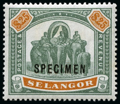 Stamp of Malaysia » Malaysian States » Selangor 1895-99 $25 SPECIMEN, mint og, one faintly toned perf.