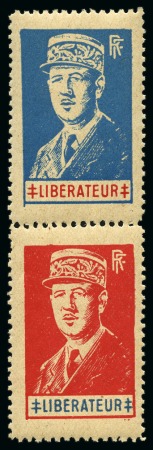 Stamp of France » Libération LYON Paire verticale De Gaulle, neuf sans ch., TB,