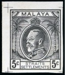 Stamp of Malaysia » Straits Settlements 1934 Survey Department unadopted essays with 5c KG