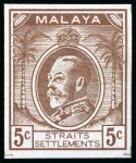 Stamp of Malaysia » Straits Settlements 1934 Survey Department unadopted essays with 5c KG