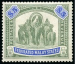 Stamp of Malaysia » Federated Malay States 1922-34 1c to $5 mint og set of 30 plus shades of 