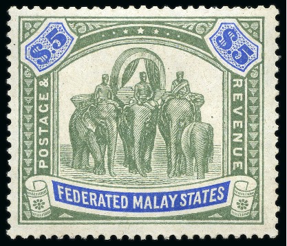 Stamp of Malaysia » Federated Malay States 1922-34 1c to $5 mint og set of 30 plus shades of 