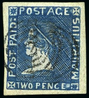Stamp of Mauritius » 1859 Sherwin Issue (SG 40) 1859 Sherwin 2d deep blue, pos.6 from the plate, w