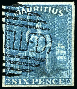 Stamp of Mauritius » 1858-62 Britannia Issues (SG 26-35) 1859-61 Britannia 6d blue Rowland Hill presentatio