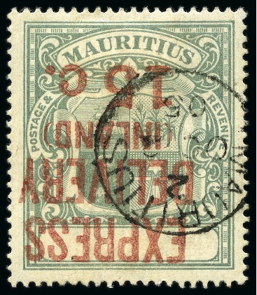 Stamp of Mauritius » Later Issues 1904 Express 15c  inverted surcharge