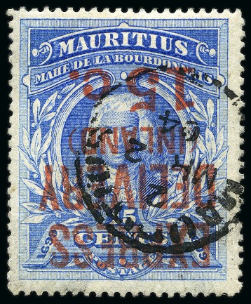 Stamp of Mauritius » Later Issues 1903-04 Express 15c  inverted surcharge and inverted watermark
