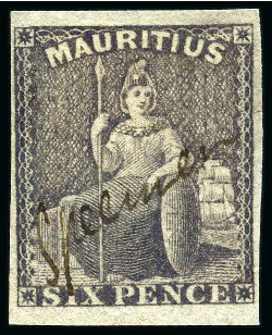 Stamp of Mauritius » 1858-62 Britannia Issues (SG 26-35) 1859-61 Britannia 6d specimen