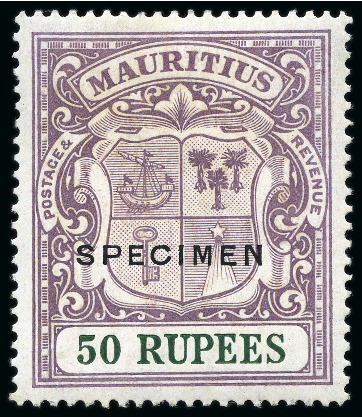 Stamp of Mauritius » Later Issues 1921-26 50R Specimen