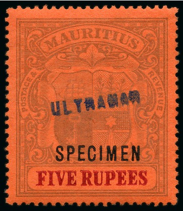 Stamp of Mauritius » Later Issues Ultramar Specimen ovpts