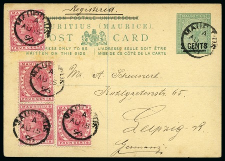 Stamp of Mauritius » Later Issues 1896 Registered Postcard