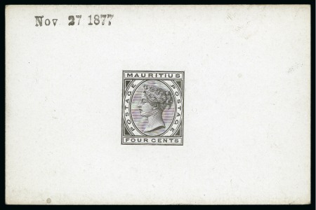 Stamp of Mauritius » Later Issues 1879-80 4c De La Rue die proof