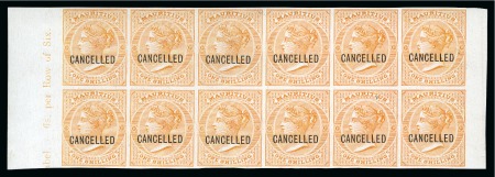 Stamp of Mauritius » Later Issues 1863-72 Imperf proofs with CANCELLED overprint