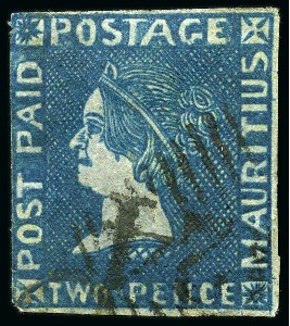 Stamp of Mauritius » 1859 Sherwin Issue (SG 40) 1859 Sherwin 2d with 124 numeral of Aden