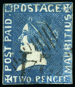 Stamp of Mauritius » 1859 Sherwin Issue (SG 40) 1859 Sherwin 2d with 124 numeral of Aden