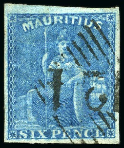 Stamp of Mauritius » 1858-62 Britannia Issues (SG 26-35) 1859-61 Britannia 6d with 124 numeral of Aden