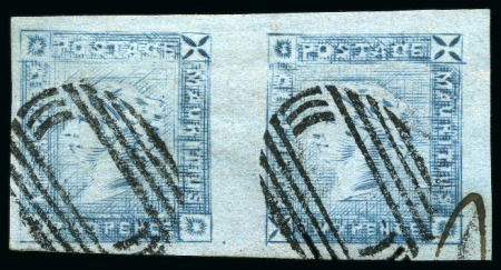 Stamp of Mauritius » 1859 Lapirot Issue » Worn Impressions (SG 39) 1859 Lapirot 2d worn impression used pair