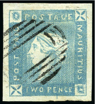 Stamp of Mauritius » 1859 Lapirot Issue » Early Impressions (SG 36-37) 1859 Lapirot 2d early impression used