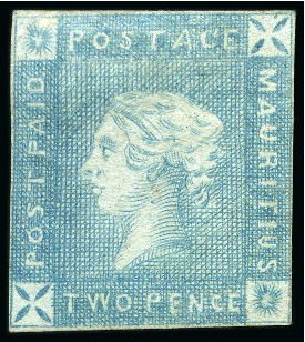 Stamp of Mauritius » 1859 Lapirot Issue » Early Impressions (SG 36-37) 1859 Lapirot 2d early impression unused