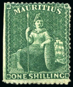 Stamp of Mauritius » Later Issues 1862 1s Deep Green unused