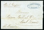 Stamp of Mauritius » Pre-Stamp & Stampless Postal History 1859 Wrapper with PENNY POST boxed hs