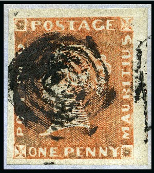 Stamp of Mauritius » 1848-59 Post Paid Issue » Early Impressions (SG 6-9) 1848-59 1d Orange-Vermilion early impression used