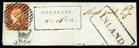 Stamp of Mauritius » 1848-59 Post Paid Issue » Earliest Impressions (SG 3-5) 1848-59 1d Orange-Vermilion earliest impression on dated piece