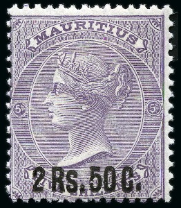 Stamp of Mauritius » Later Issues 1878 2R50c colour trial in dull violet