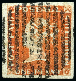 Stamp of Mauritius » 1848-59 Post Paid Issue » Early Impressions (SG 6-9) 1848-59 Post Paid 1d orange-vermilion early impression used