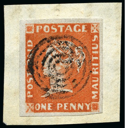 Stamp of Mauritius » 1848-59 Post Paid Issue » Early Impressions (SG 6-9) 1848-59 Post Paid 1d orange-vermilion early impression used