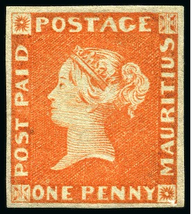 Stamp of Mauritius » 1848-59 Post Paid Issue » Early Impressions (SG 6-9) 1848-59 Post Paid 1d orange-vermilion early impression used