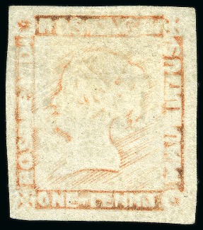 Stamp of Mauritius » 1848-59 Post Paid Issue » Latest Impressions (SG 23-25) 1848-59 Post Paid 1d orange-vermilion latest impression unused