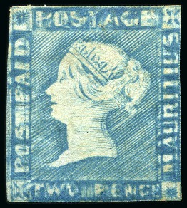 Stamp of Mauritius » 1848-59 Post Paid Issue » Worn Impressions (SG 16-22) 1848-59 Post Paid 2d worn impression doubly printed