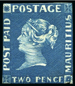 Stamp of Mauritius » 1848-59 Post Paid Issue » Earliest Impressions (SG 3-5) 1848-59 Post Paid 2d earleist impression unused