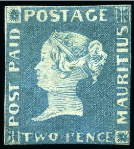 Stamp of Mauritius » 1848-59 Post Paid Issue » Earliest Impressions (SG 3-5) 1848-59 Post Paid 2d earleist impression unused