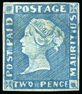 Stamp of Mauritius » 1848-59 Post Paid Issue » Early Impressions (SG 6-9) 1848-59 Post Paid 2d early impression used