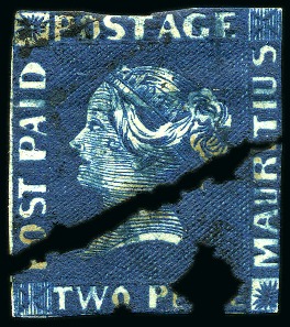 Stamp of Mauritius » 1848-59 Post Paid Issue » Earliest Impressions (SG 3-5) 1848-59 Post Paid 2d premier gravure impression