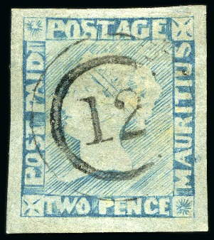 Stamp of Mauritius » 1848-59 Post Paid Issue » Latest Impressions (SG 23-25) 1848-59 Post Paid 2d latest impression used