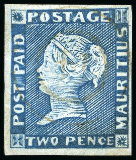 Stamp of Mauritius » 1848-59 Post Paid Issue » Intermediate Impressions (SG 10-15) 1848-59 Post Paid 2d intermediate used