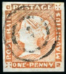 Stamp of Mauritius » 1848-59 Post Paid Issue » Intermediate Impressions (SG 10-15) 1848-49 Post Paid intermediate and worn impression group