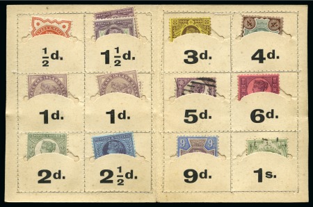 Stamp of Great Britain » 1855-1900 Surface Printed 1887 Jubilee issue mint selection inside a Lewis Carroll "The Wonderland Postage-Stamp Case"