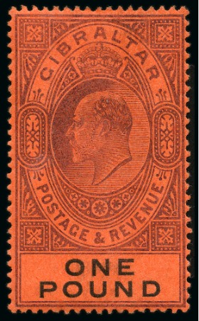 Stamp of Gibraltar 1903 Wmk Crown CA mint set to £1