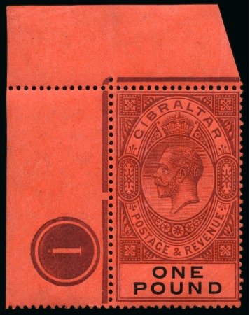 Stamp of Gibraltar 1912-24 MCA 1/2d to £1 mint selection incl. four £1