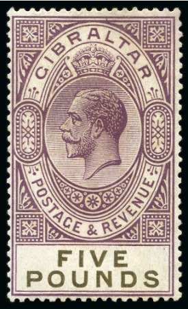 Stamp of Gibraltar 1925-32 £5 Violet & Black mint lh