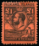 Stamp of Falkland Islands 1929-37 Penguin & Whale mint set incl. extra £1