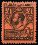Stamp of Falkland Islands 1929-37 Penguin & Whale mint set incl. extra £1